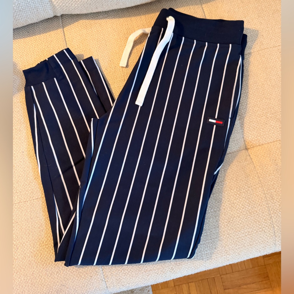 Tommy Hilfiger Black and White Striped Joggers